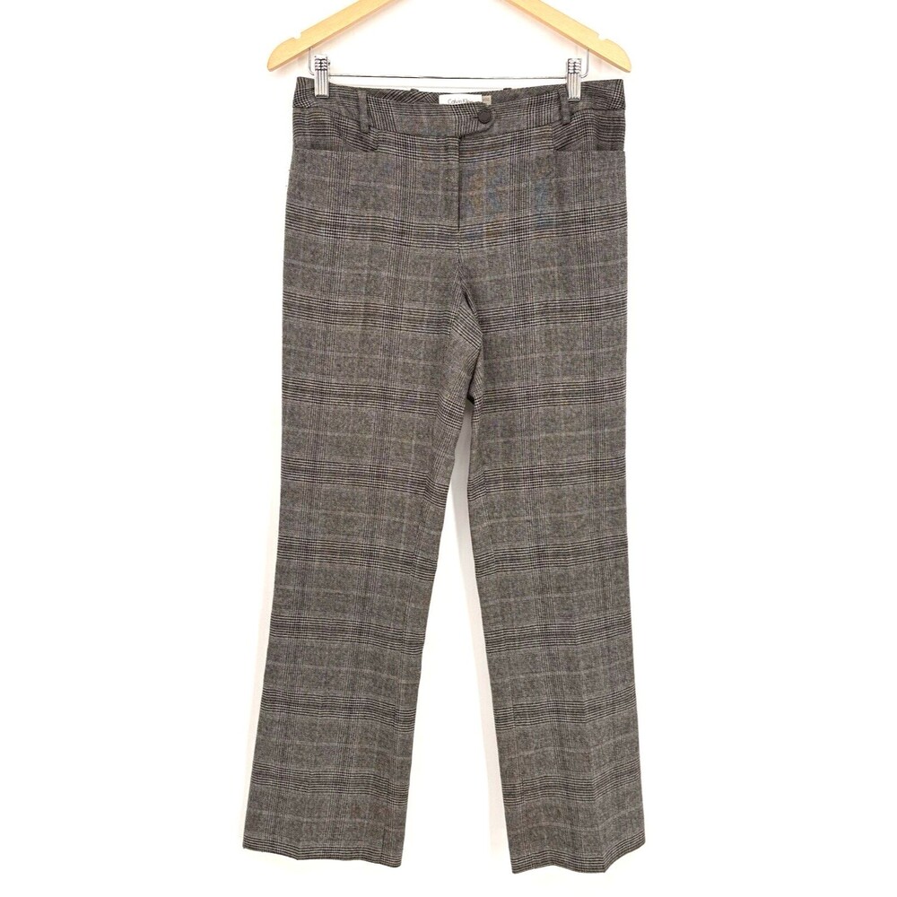 Calvin Klein Modern Fit‎ Plaid Trousers Dress Pants Gray Size 4